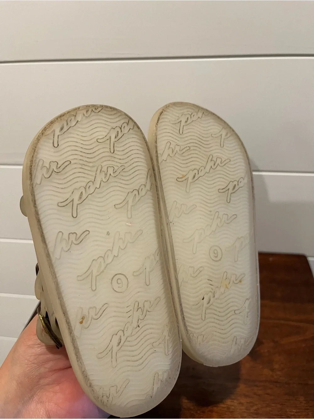 Pehr Kids Splash Sandal Translucent Clear Double Buckle - Size 9
